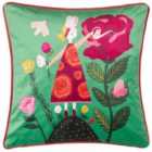 Kate Merritt Flower Girl Polyester Filled Cushion Multicolour