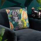 Wylder Tropics Ebon Wilds Ekua Polyester Filled Cushion Teal