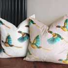 Evans Lichfield Country Flying Pheasants Polyester Filled Cushion Multicolour