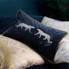 Wylder Tropics Dusk Leopard Rectangular Polyester Filled Cushion Black