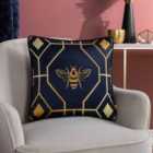 Furn. Bee Deco Polyester Filled Cushion Navy