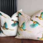 Evans Lichfield Country Flying Pheasants Polyester Filled Cushion Mink