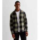 Green Cotton Check Long Sleeve Relaxed Fit Shirt