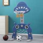 Livingandhome UFO Cartoon 2-in-1 Toddler Basketball Hoop Football Goal Set