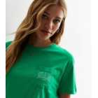 Green Cotton Miami Boxy Logo T-Shirt