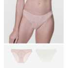 Dorina 2 Pack Pink and Off White Lace Front Briefs