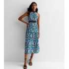 Gini London Multicoloured Floral Spot Halter Midi Dress