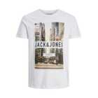 Jack & Jones Junior White Cotton Crew Neck Photographic Logo T -Shirt