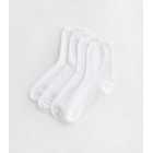 4 Pack White Ankle Socks