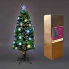 SHATCHI 4Ft/120cm Snowflakes Fibre Optic Christmas Tree LED Pre-Lit