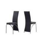 Modernique Irine Faux Leather Dining Set 4 Chairs - Black