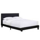 Modernique Black 5Ft King Sized Bed Faux Leather In Black