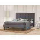Modernique Grey Fabric King 5Ft Bed With Wooden Sprung Slatted Base