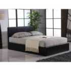 Modernique Black 4Ft Ottoman Small Double Storage Bed Faux Leather In Black