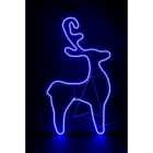 SHATCHI Reindeer Neon Effect Rope Light Silhouette Double Side 90 Blue LEDs Christmas Outdoor