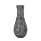 Clopton Large Antique Grey Metal Flutted Vase