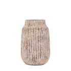 Belnie Striped White Ceramic Vase