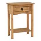 Seconique Corona 1 Drawer Console Table - Distressed Waxed Pine