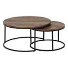 Seconique Quebec Round Coffee Table Set - Medium Oak Effect