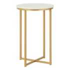 Seconique Dallas Side Table - Marble/Gold Effect