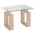 Seconique Milan Lamp Table - Light Sonoma Oak/Glass
