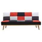 Living and Home 3-seater Multicolour Checkered Sofa Bed
