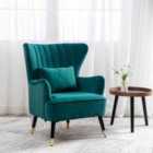 Living and Home Modern Velvet Tufted Armchair