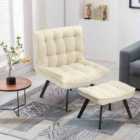 Living and Home Modern Accent Chair With Footstool Set