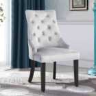 Living and Home Set Of 2 Tufted Velvet Dining Chairs