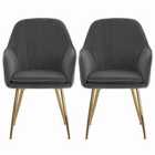 Living and Home Set Of 2 Modern Velvet Upholstered Dining Chairs
