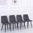 Living and Home Set Of 4 Velvet Accent Dining Chairs