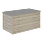 Seconique Nevada Blanket Box - Grey Gloss/Light Oak Effect Veneer