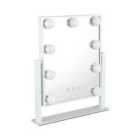 Living and Home Hollywood Vanity Mirror With 9 Led Bulbs, 3 Color Lighting Modes,30.5X35.5Cm