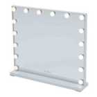 Living and Home Large Hollywood Mirror Vanity Make Up Mirror With Lights Led Dressing Table Mirror-white,62X52Cm