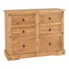 Seconique Corona 6 Drawer Chest - Distressed Waxed Pine