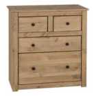 Seconique Panama 2+2 Drawer Chest - Natural Wax