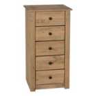 Seconique Panama 5 Drawer Chest - Natural Wax