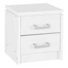 Seconique Charles 2 Drawer Bedside - White