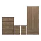 Seconique Nevada 2 Door 1 Drawer Wardrobe Bedroom Set - Rustic Oak Effect