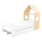 Seconique Cody 1 Drawer House Bed - White/Pine Effect