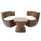 Cozy Bay Cozy Bay Provence Rattan 2 Seater Square Tea For Two Set in Cappuccino