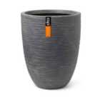 Capi Europe Vase elegant low Waste Rib NL 34x46 terrazzo grey