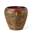 Capi Europe Vase taper round Rib NL 42x38 black gold