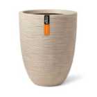Capi Europe Vase elegant low Waste Rib NL 34x46 terrazzo beige