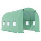 Outsunny 4.5m x 2m x 2m Polytunnel Walk-in Tunnel Greenhouse - Green