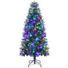 Costway 6FT Artificial Christmas Tree 9 Flash Modes Pre-Lit Hinged Xmas Tree 350 LED Lights