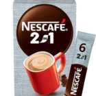 Nescafe 2In1 Instant Coffee Sachets 6 x 9g