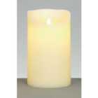 LARGE 25cm x 15cm Battery Operated Dancing Flame Candle with Timer in Cream
