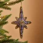 Beaded Lilac Star Hanging Decoration