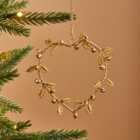 Gold Heart Shaped Wreath Hanging Decoration